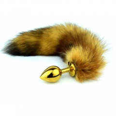 adult  tail anal plug with metal butt plug