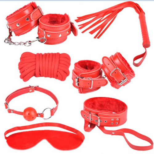 Fetish Sm Products, Bondage Products selling Adult Sex Game Leather 7 PCS Kits