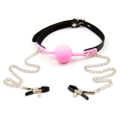 Adult Games Toys Better Sell Ball Gag With the Stainless Breast Clips In Sex Product