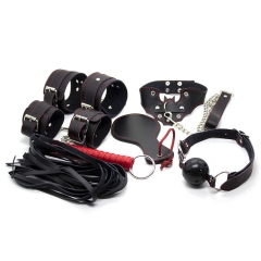 Adult SM PU Leather Sex Bondage 10pcs Fetish Set f