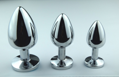 Cheap Stainless steel Sex toy Thress Size with colorful Jewelery Butt Plugs