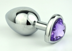 3 Size Women and Men Silver Heart Shape Anal Butt Plug