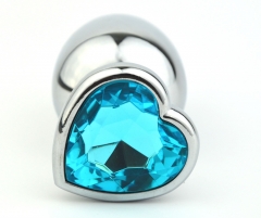 3 Size Women and Men Silver Heart Shape Anal Butt Plug