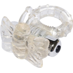Crystal Vibrating Cock Ring Silicone Butterfly Penis Sleeve For Man