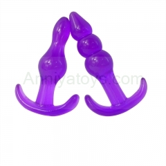 Female Beads Shape Anal Trainer Butt Plug Silicone Butt Plug