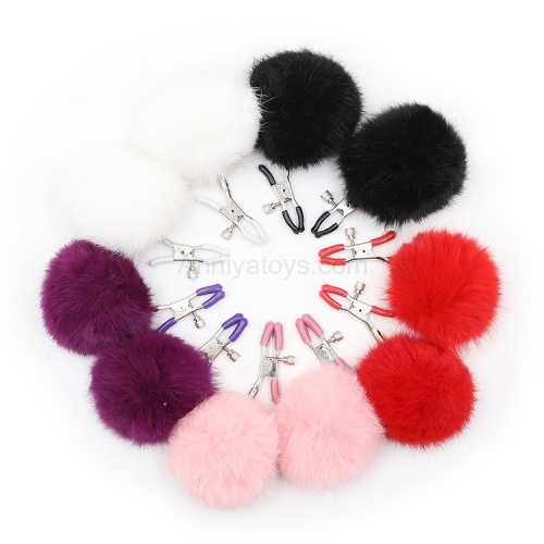 Different Colors Metal Nipple Clamps With Tail BDSM Bondage Game Toys Nipple Clamp